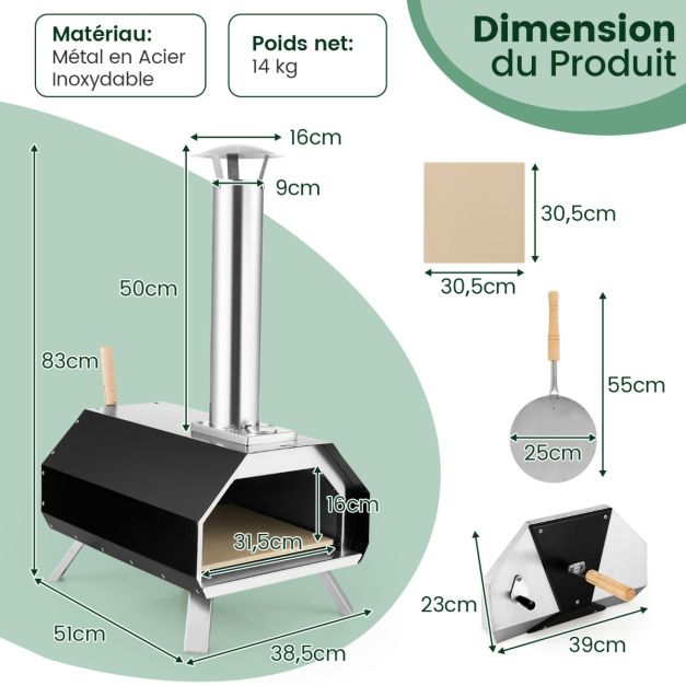 Four à Pizza Vivo 2 à Bois Portable